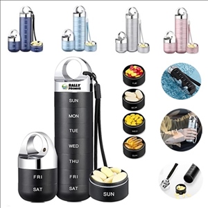 Portable Waterproof Weekly Metal Travel Pill Organizer